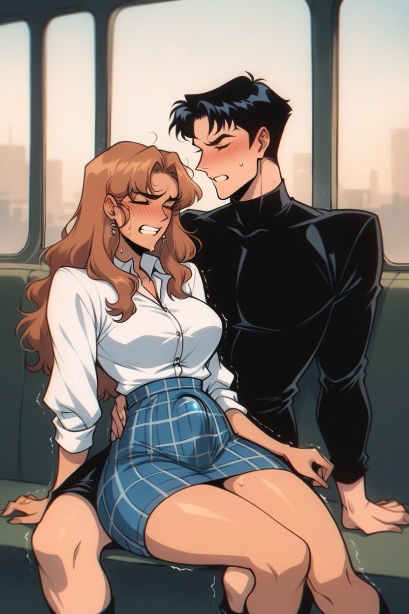 Legs Together, White Shirt, Drool Hentai AI Porn