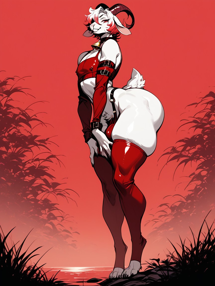 山羊, Pristine White Body Fur, 綠洲 AI獸人黃片
