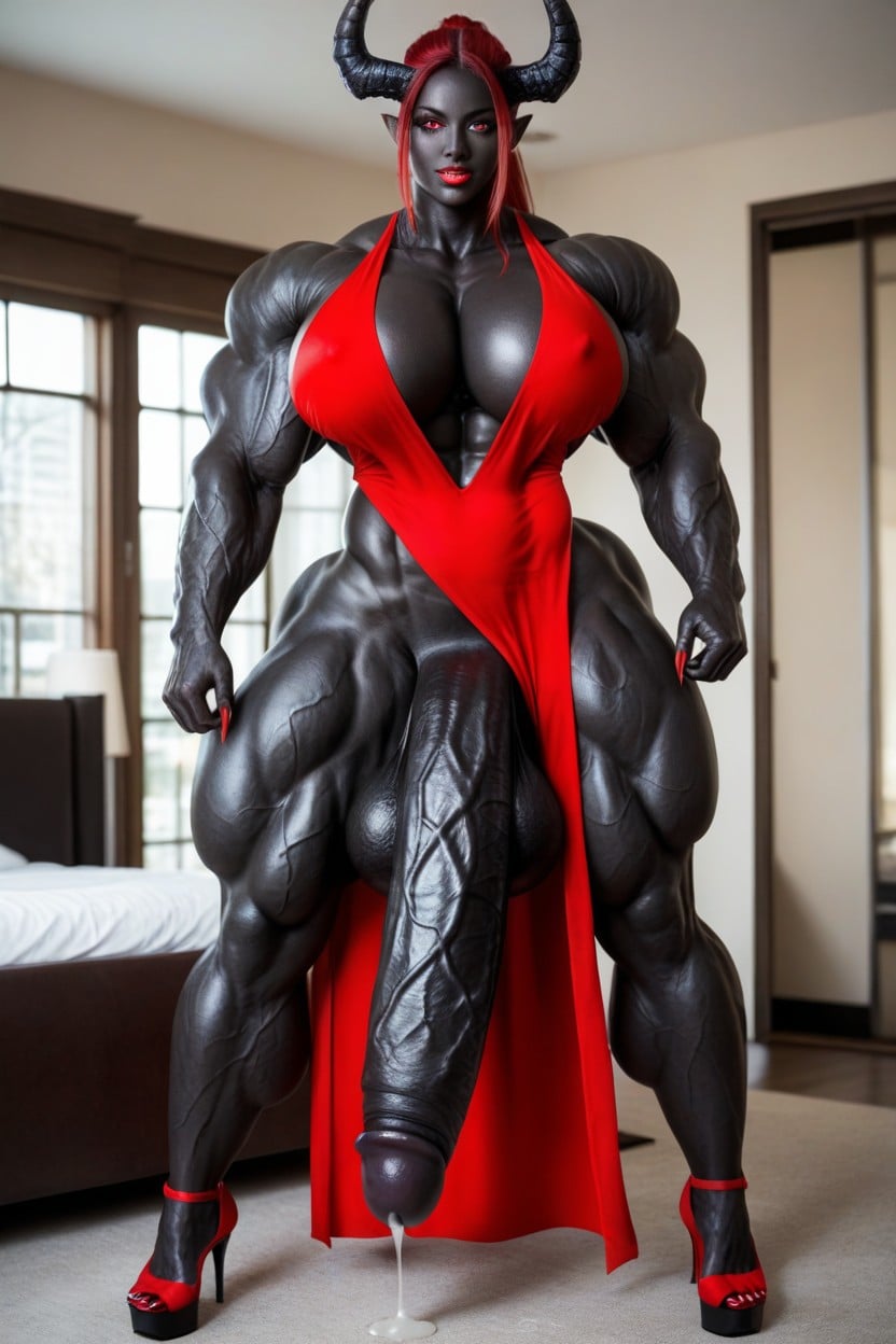 Gigantic Muscle Delts, Diable, Red Eyes Porno IA transsexuelle