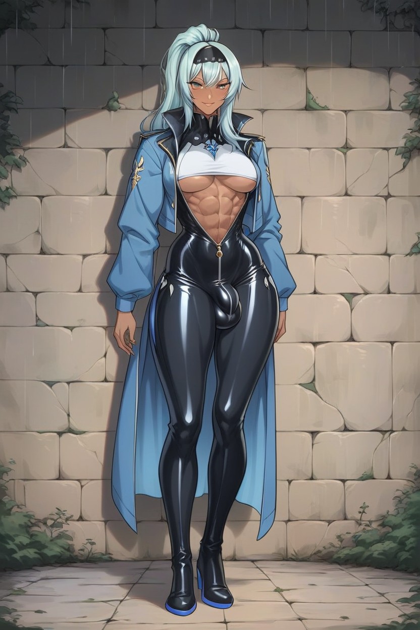 Turtleneck, Tanned, Standing Up Shemale AI Porn