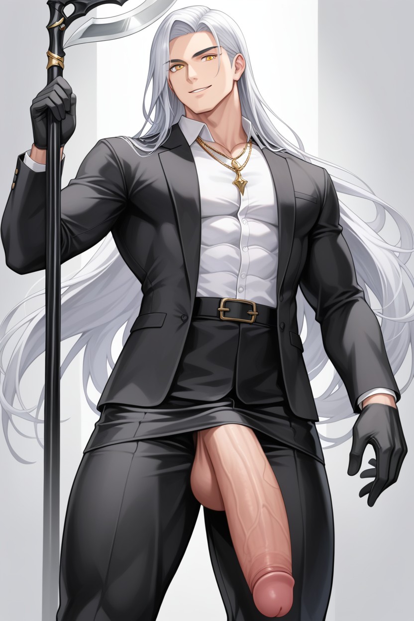 Tall, White Shirt, Pale AI Gay Porn