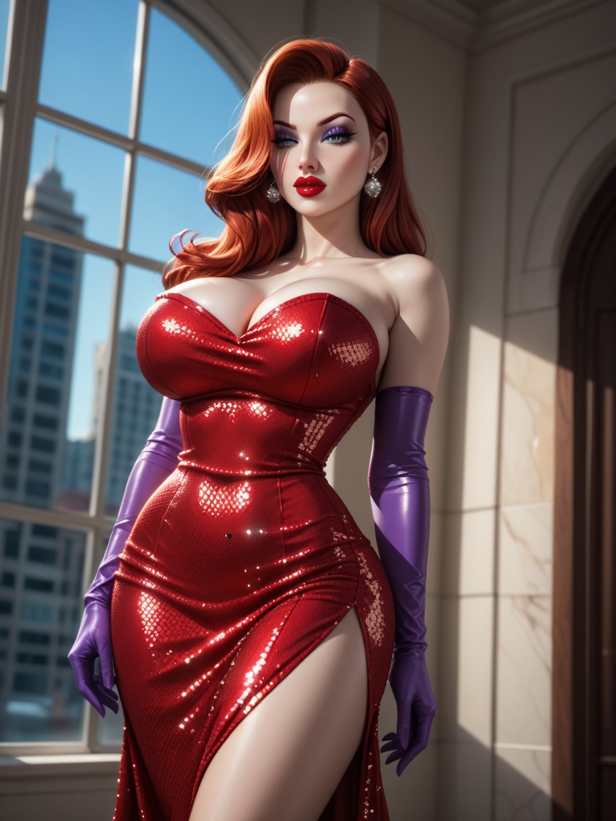 Undressing, Gloves, Makeup AI Porn