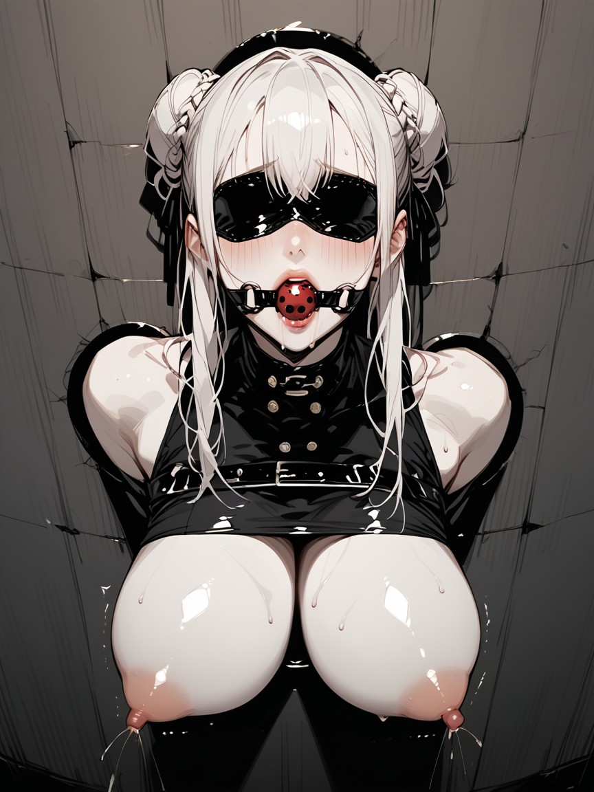 Crop Top, Arms Behind Back, Nipple Sucking Hentai AI Porn