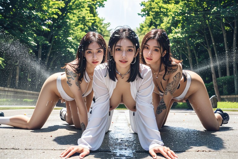 Longues Boucles, Wearing Metal Rings On Arms And Ankles, 18+ Porno IA Asiatique