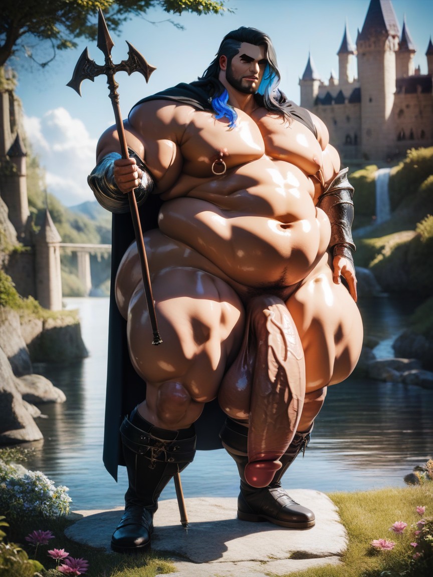 Multi Colored Hair, Thick Thighs, Black Eyeshadow AI Gay Porn