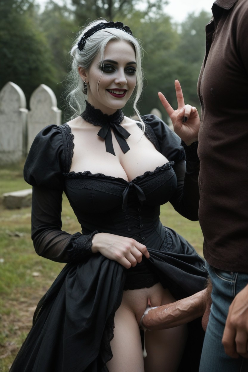 Undead Ghastly Ghoulish Pallid Scarred Zombie Appearance, Creampie, Standing AI Porn