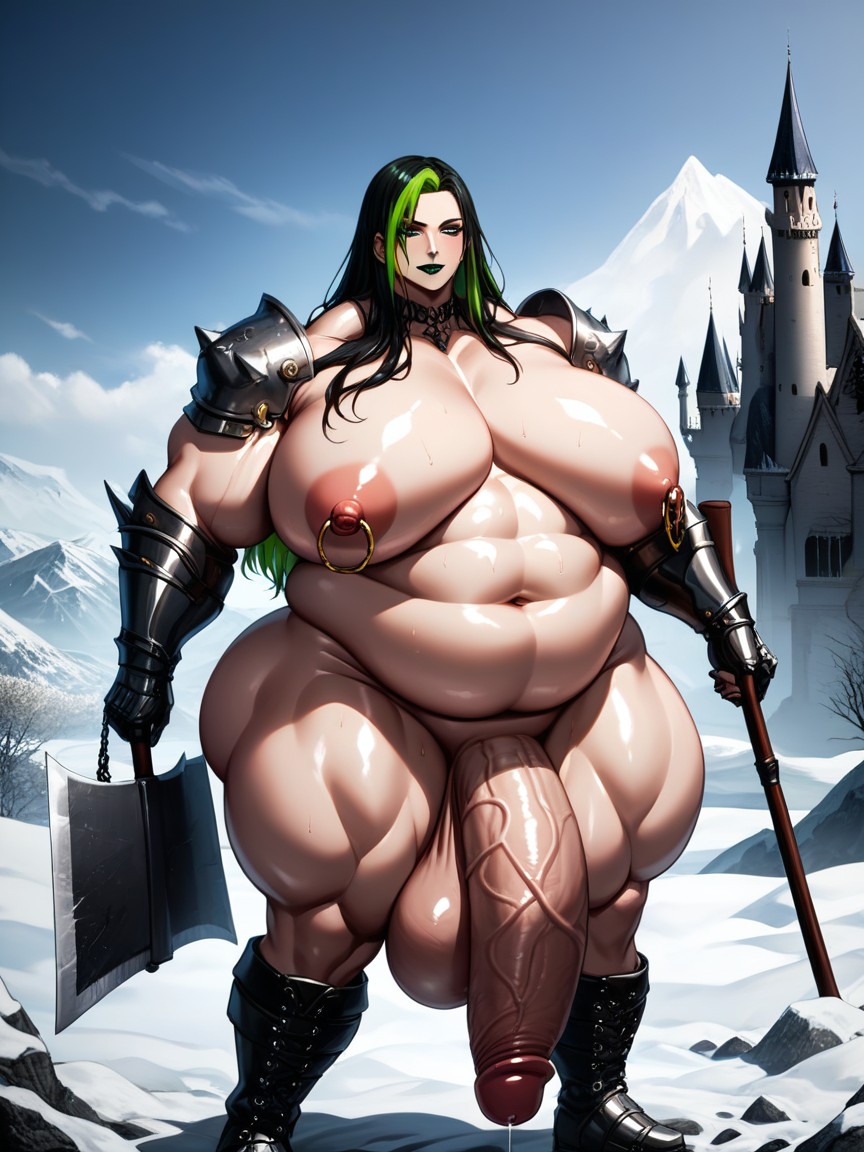 Wide Hips, Hyper Gigantic Long Cock, Impossibly Long Hyper Penis AI Gay Porn