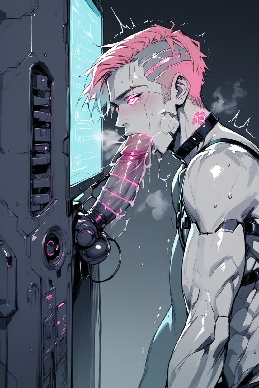 Dildo In Mouth, Fucked By Rigged Dildo Machine, Panic AI Gay Porn