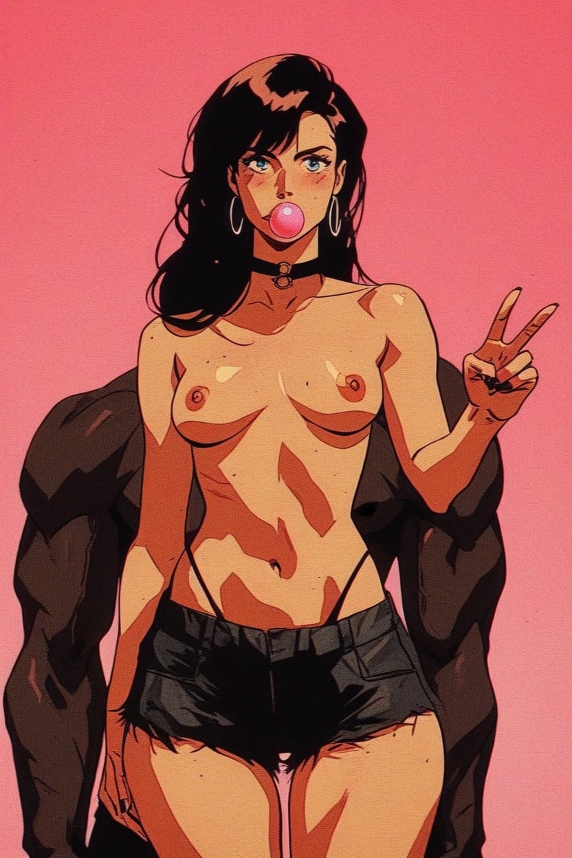 Hes Wearing Black Shorts, Soft Lighting, Black Choker AI Porn