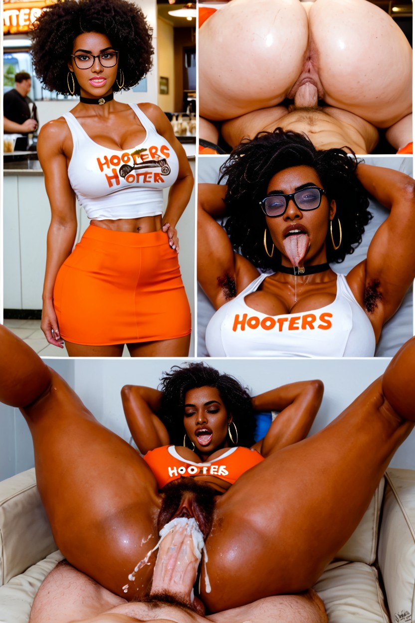 Huge Lips, Pubic Hair, Clenched Teeth AI Porn