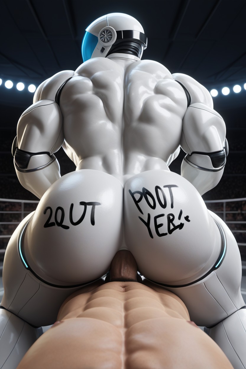 Big Muscular Bubble Butt, Top Is Human, Submissive Top AI Gay Porn