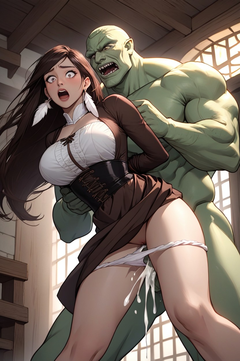 18+, Mouth Wide Open, Half Asian Eyes AI Porn