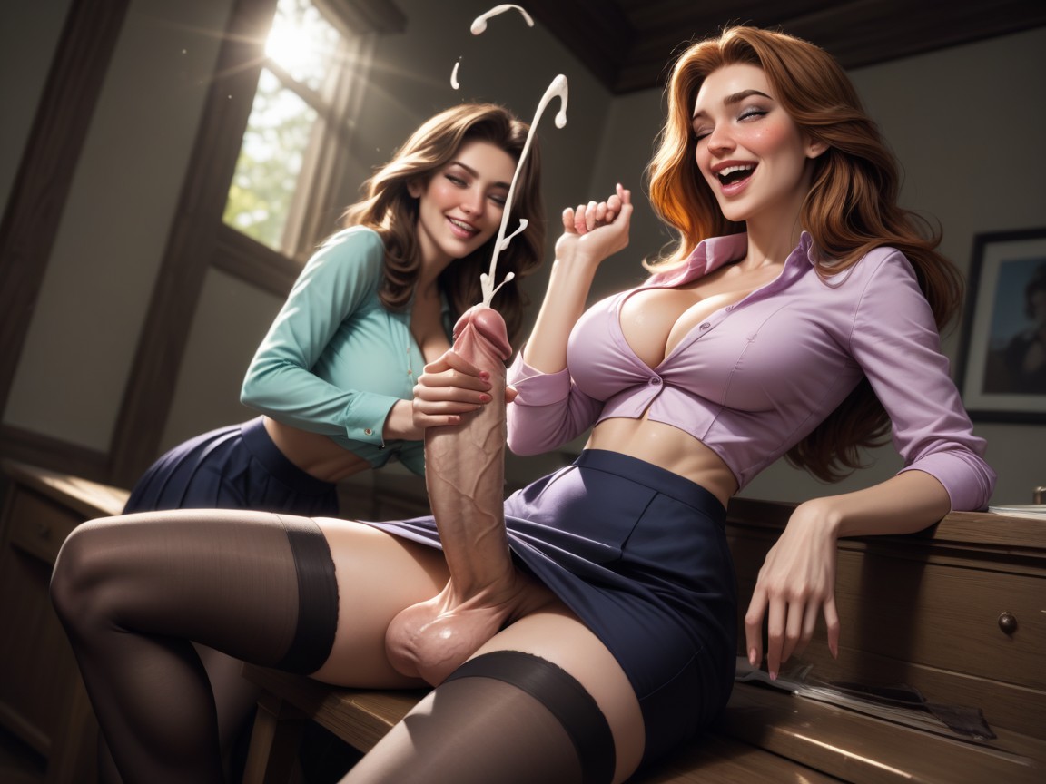 Mouth Open, Highly Detailed, Skirt Pulled Up AI Porn
