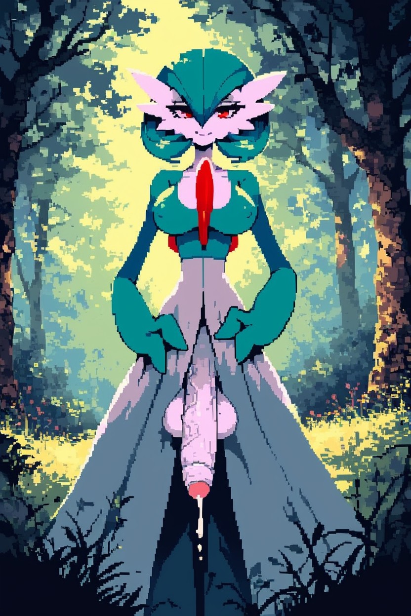 Veiny Penis, Green Hair, Gardevoir From Pokemon Shemale AI Porn