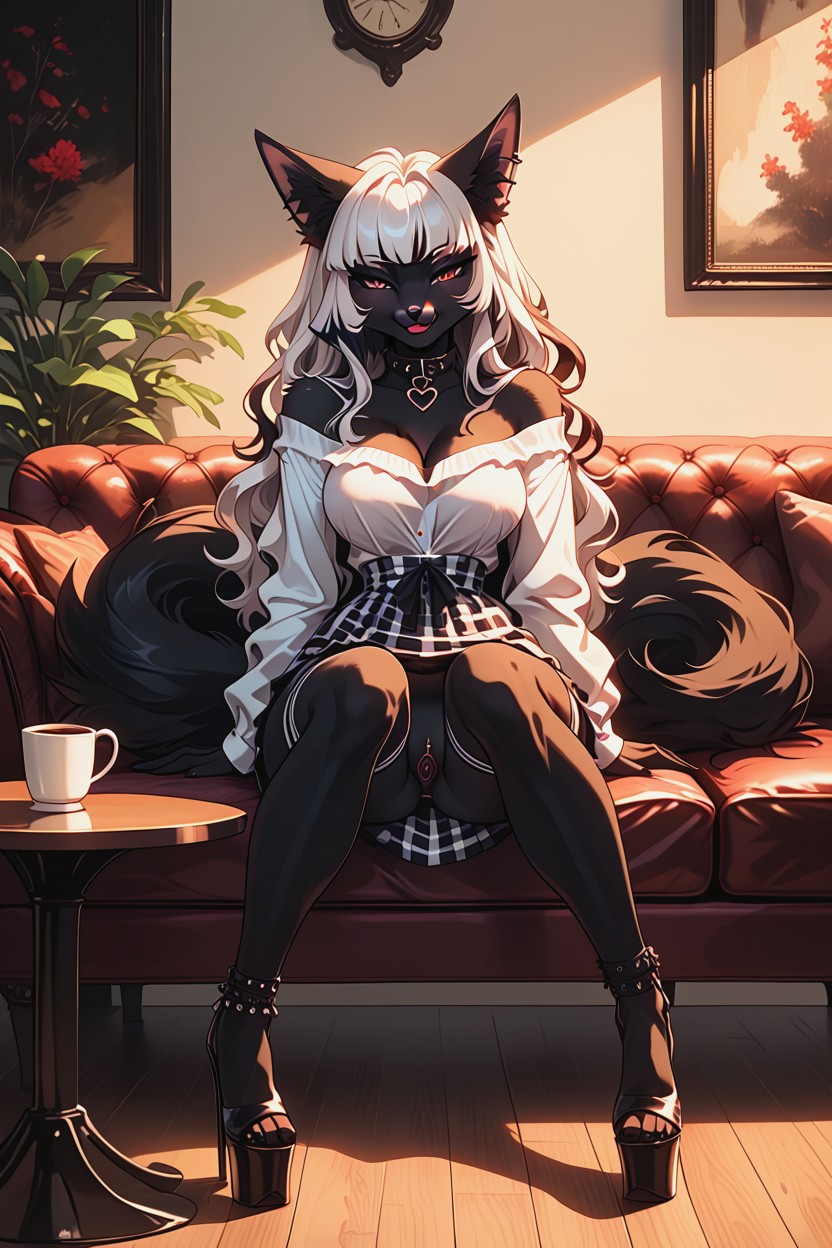 Snatched Waist, Beautiful Eyes, Ear Fluff Furry AI Porn