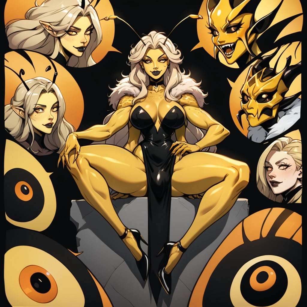 Bright Orange Eyes, Long Bulge, Oval Face Hentai IA