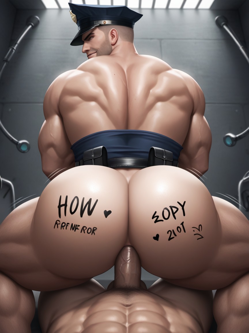 Bunda Extremamente Grande, Top Is White, Muscular Pornografia gay com IA