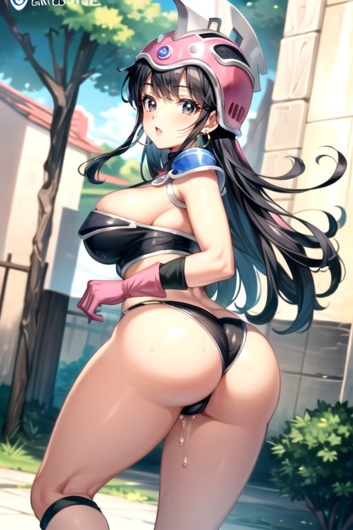 Standing Thigh Sex, Pink And White Plaid Skirt, Thigh Sex Hentai AI Porn