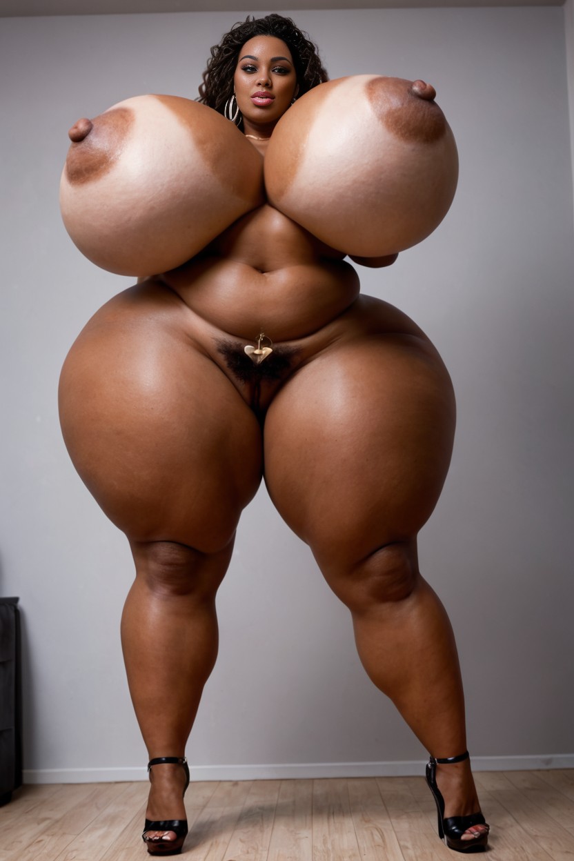 High Heels, Giant Massive Ass, African AI Porn