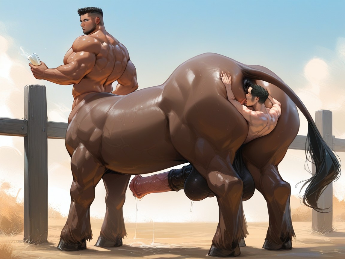Vieny Equicock, 肌肉型, Side View AI同性戀黃片