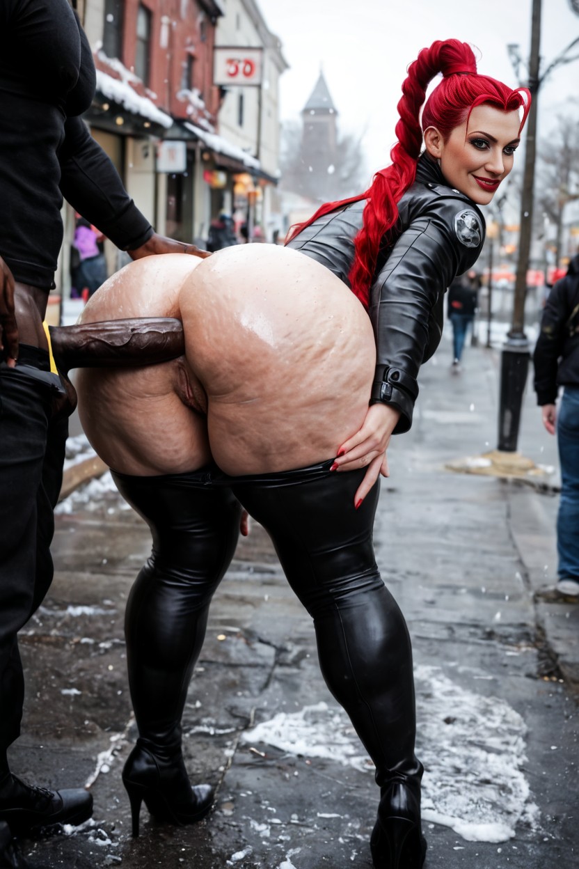 Full Body, White Cock Completely In Ass, Hairy Asshole AI Porn