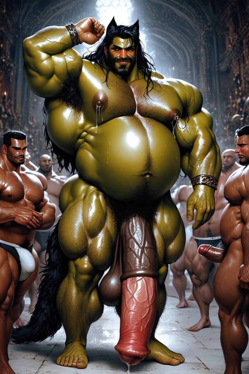 Messy Hair, Immense Size, Caveman Giant AI Gay Porn