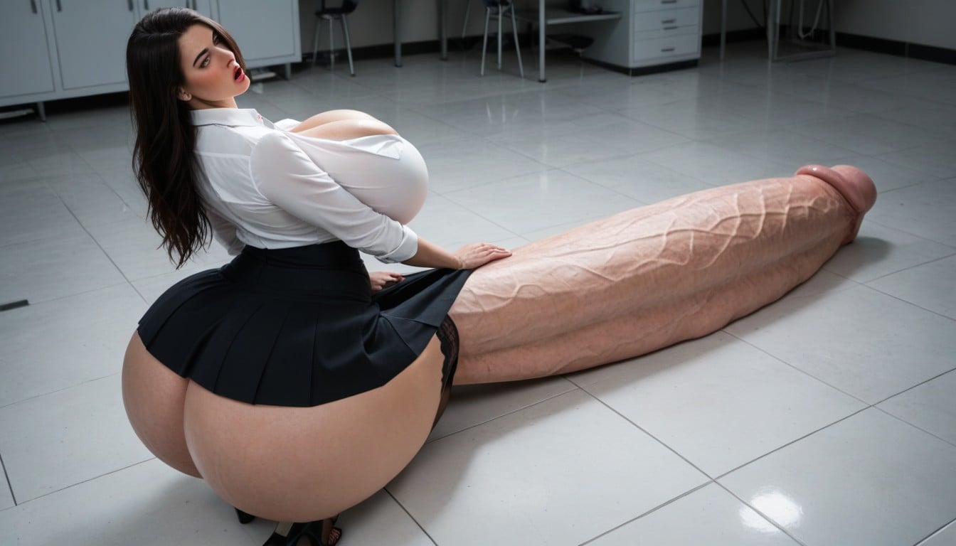 Impossibly Long Hyper Penis, Arched Back, Hyper Balls Shemale AI Porn