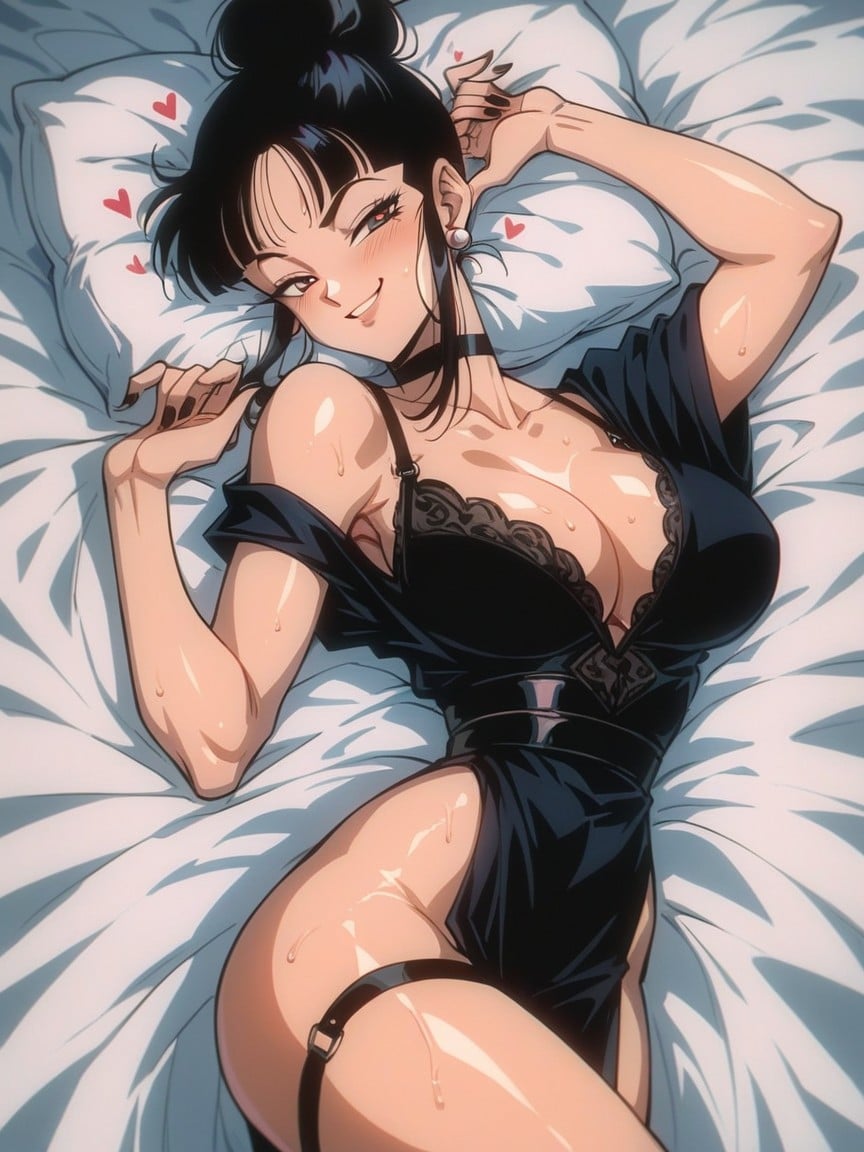 Hair Bun, Smirk, Looking At Viewer Hentai AI Porn