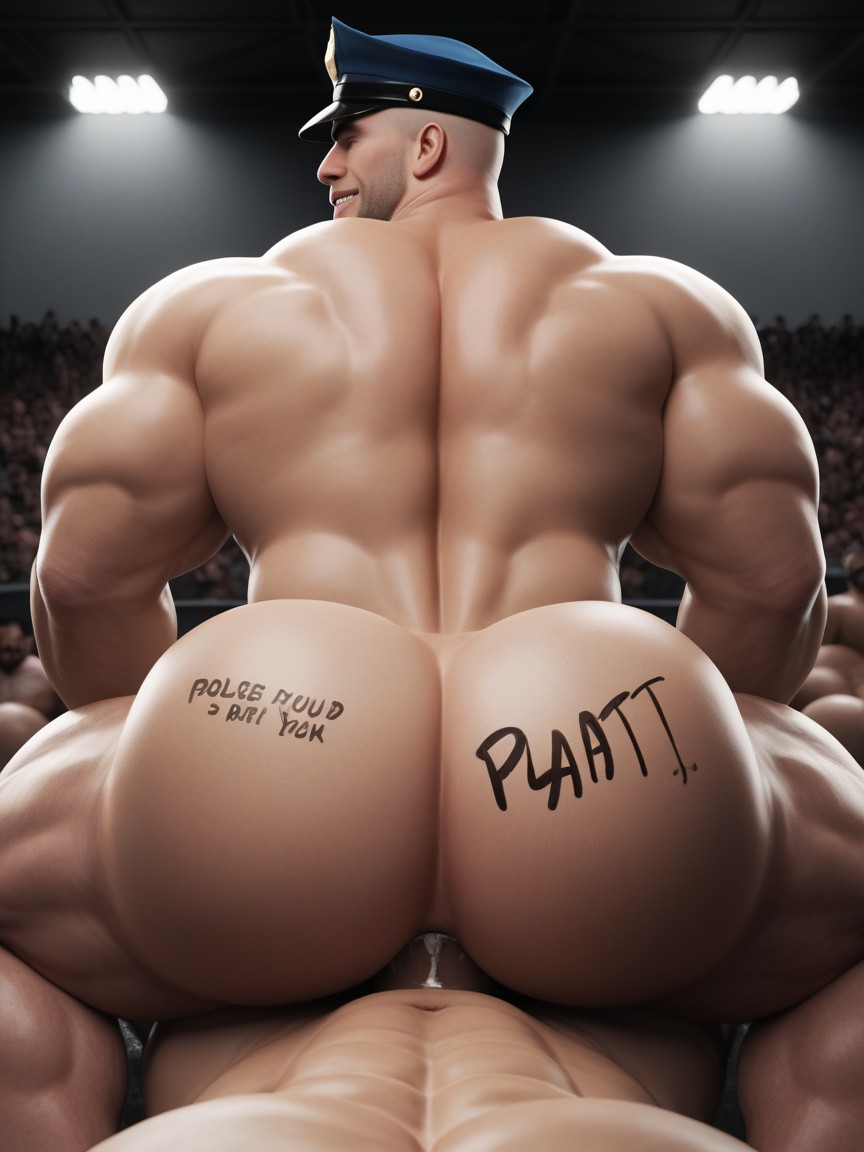 Dick In Ass, Body Writing Is Police Bottom Telling Top He’s Running Out Of Time To Confess, Muscular AI Gay Porn