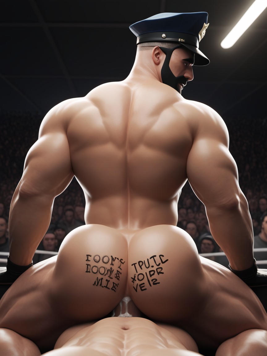 Hole Is Powerful, Masculine Bottom, Bottom Wearing Police Uniform AI Gay Porn