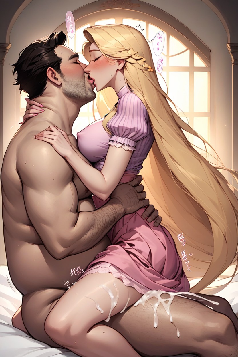 Soft Cheekbone, Pink Skirt, Very Long Hair AI Porn