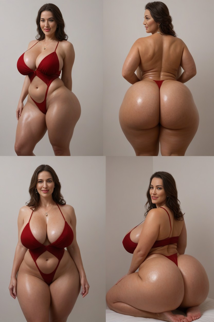 Visible Face, Thighs Bigger Than Waist, Natural Tits MILF AI Porn
