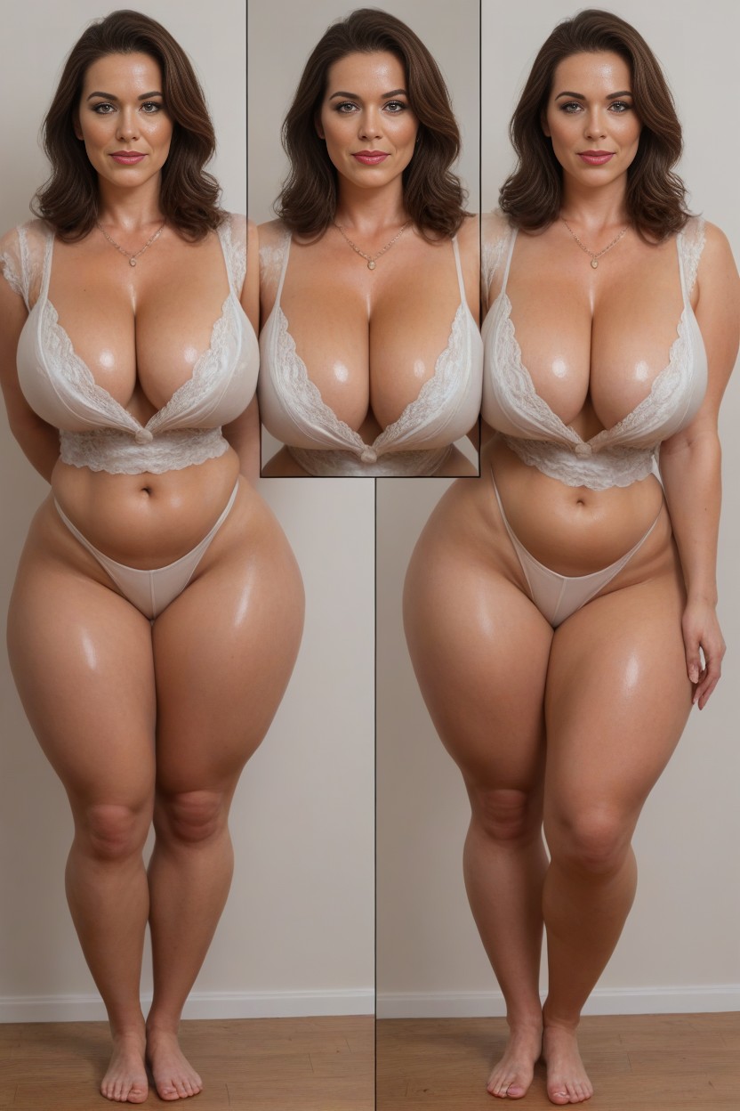 Realistic, Massive Thighs, Wrinkled Hanging Cheeks MILF AI Porn