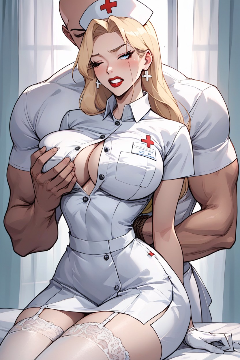 White Gloves, White Pleated Skirt, High Resolution Hentai AI Porn