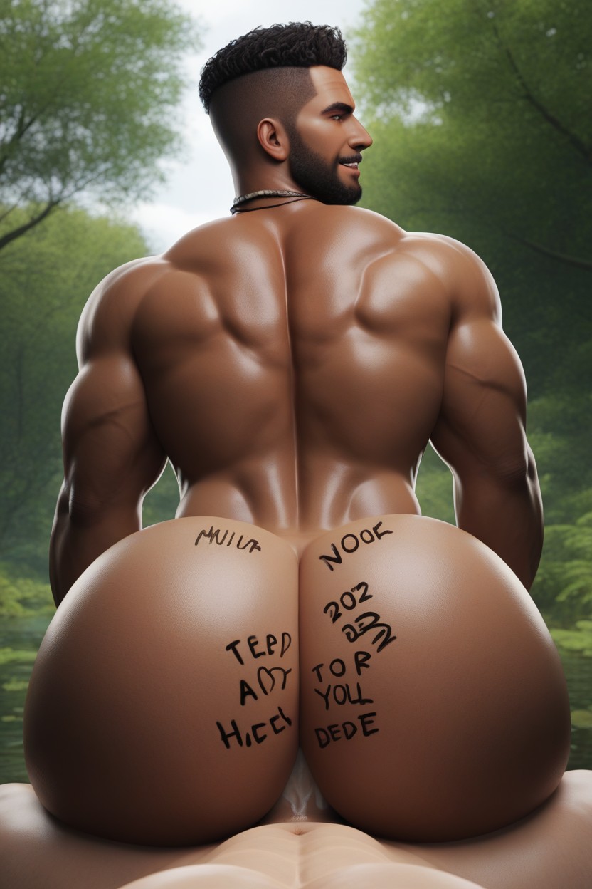 Top Is Tied Down, Smug Expression, Rear View AI Gay Porn