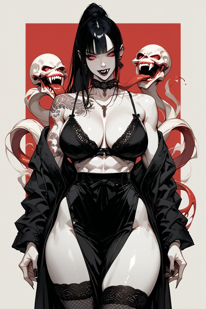 Earrings, Silk Dress, Ponytail Hentai AI Porn