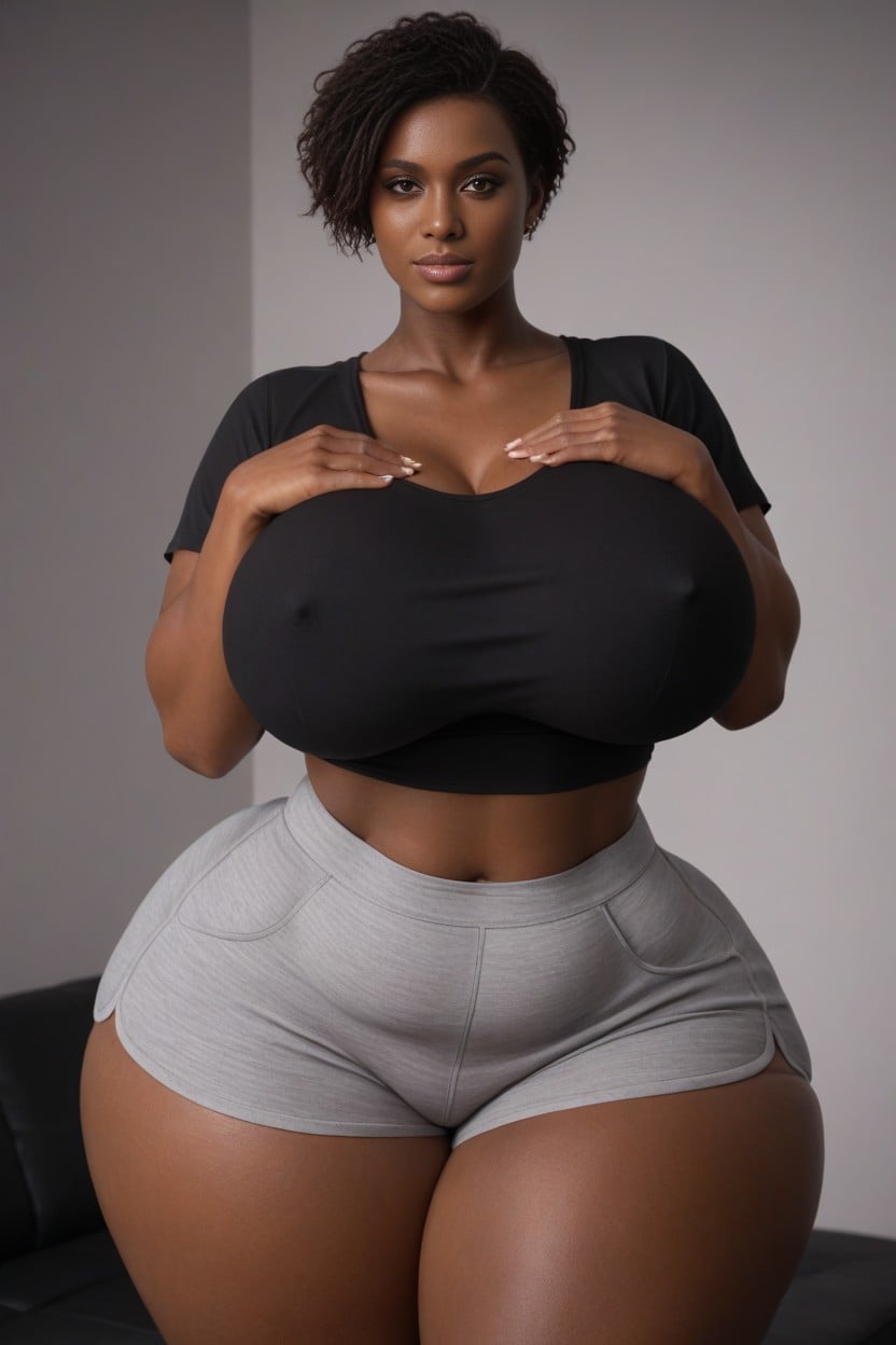 Athletic Female, Seductive, Erect Nipples AI Porn