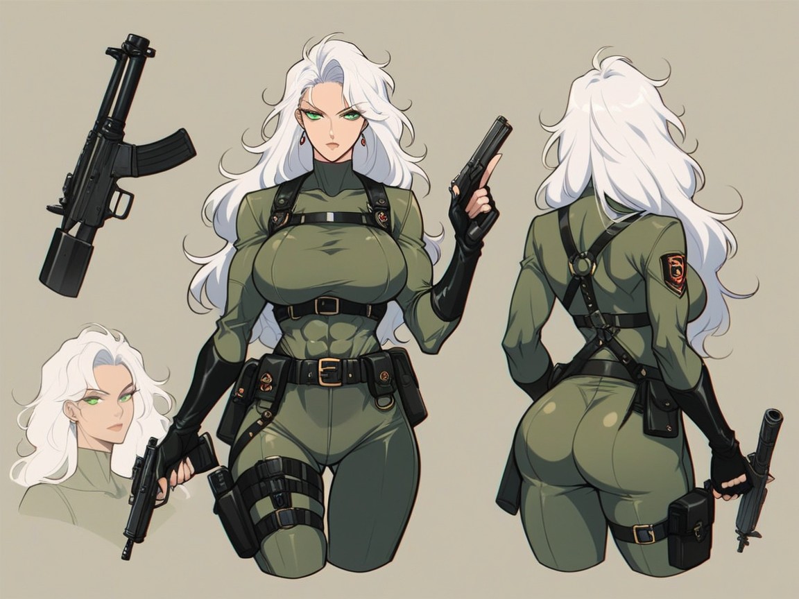 Multiple Views, Military, Handgun Hentai AI Porn