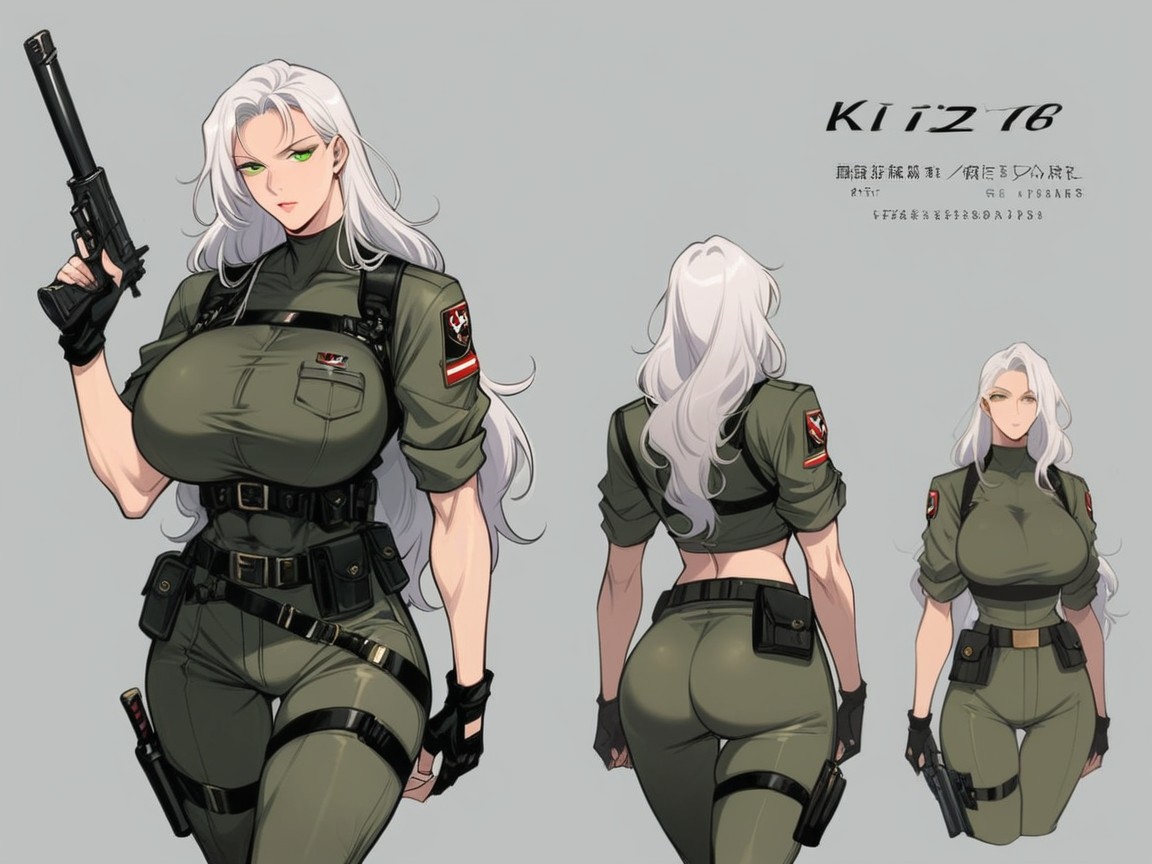 Holding Weapon, Weapon, Long Hair Hentai AI Porn