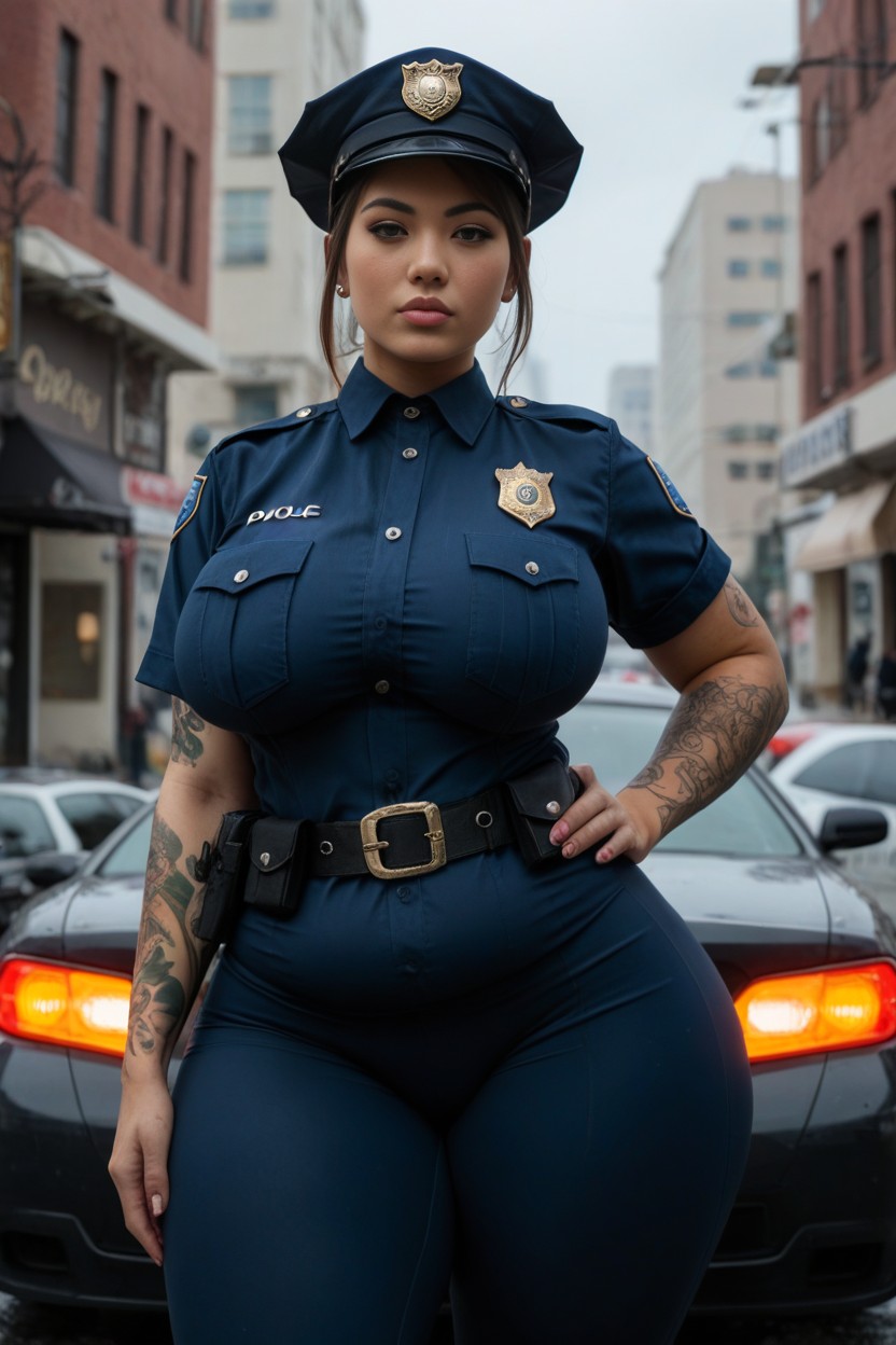Hair Bun, Fat Legs, Huge Ass AI Porn