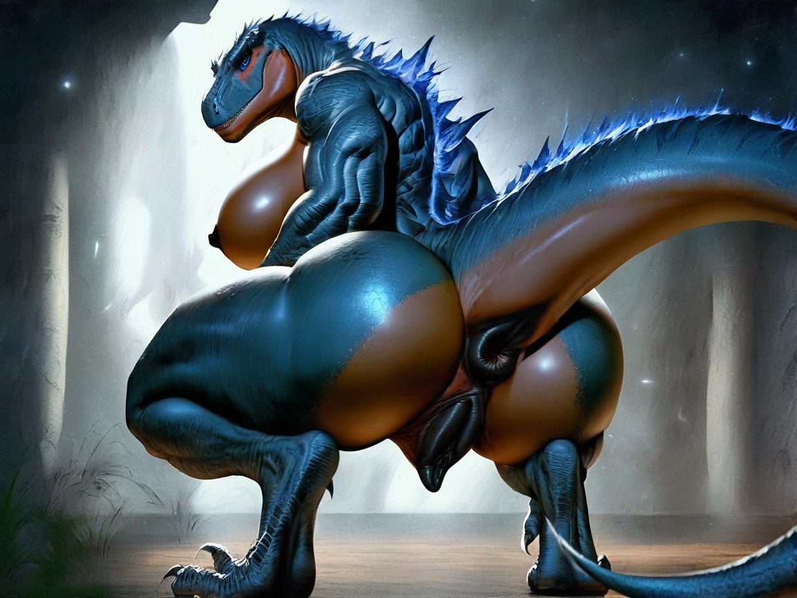 Huge Wide Hips, Long Thick Tail, Vibrant Furry AI Porn