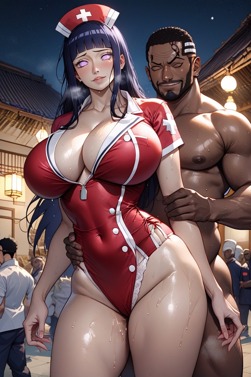 Curvy, African Man Wear A Pattern Boxer Briefs, Oiled Body Hentai AI Porn