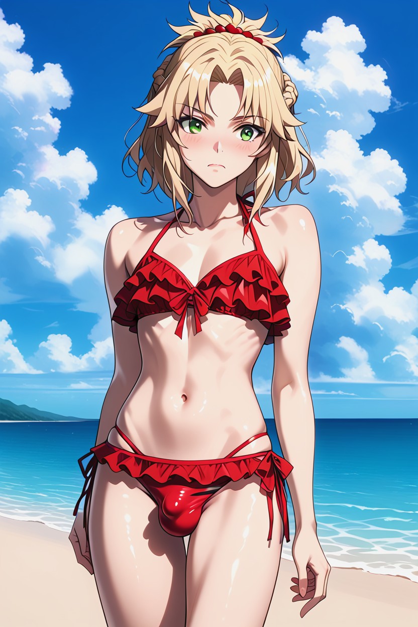 Striped, Sky, Bare Shoulders Hentai AI Porn