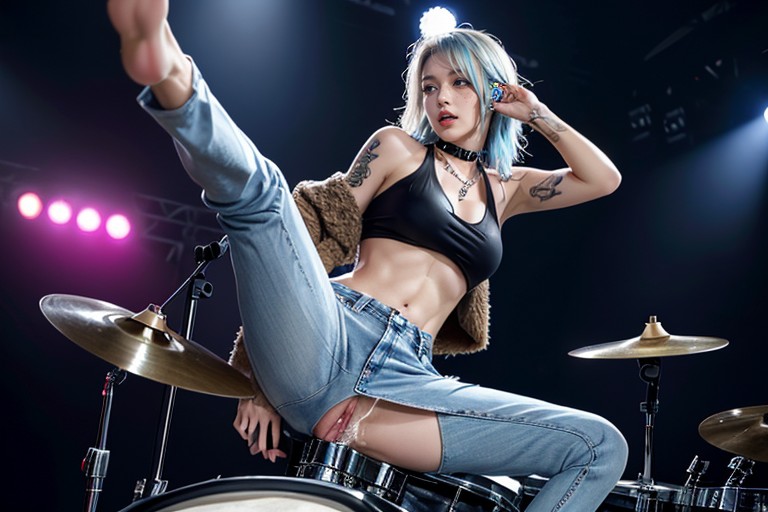 Silver Nipple Chain, Cum Slut, Sharp Picture AI Porn