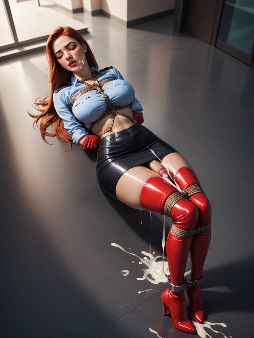 White Thigh-high Stockings, Huge Penis, Bdsm Shemale AI Porn