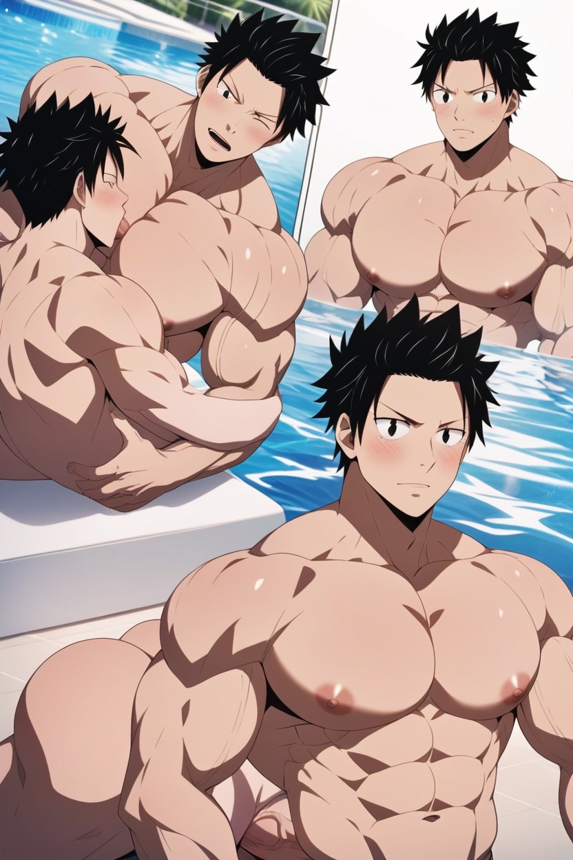 Huge Chest, 2 People, Big Muscle AI Gay Porn