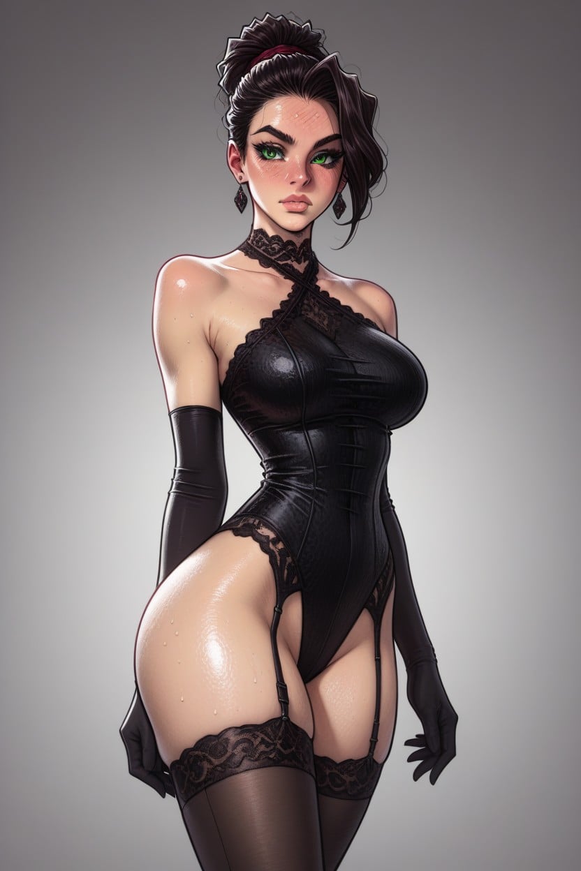 Face Closeup, Looking At Viewer, Red Ribbon AI Porn