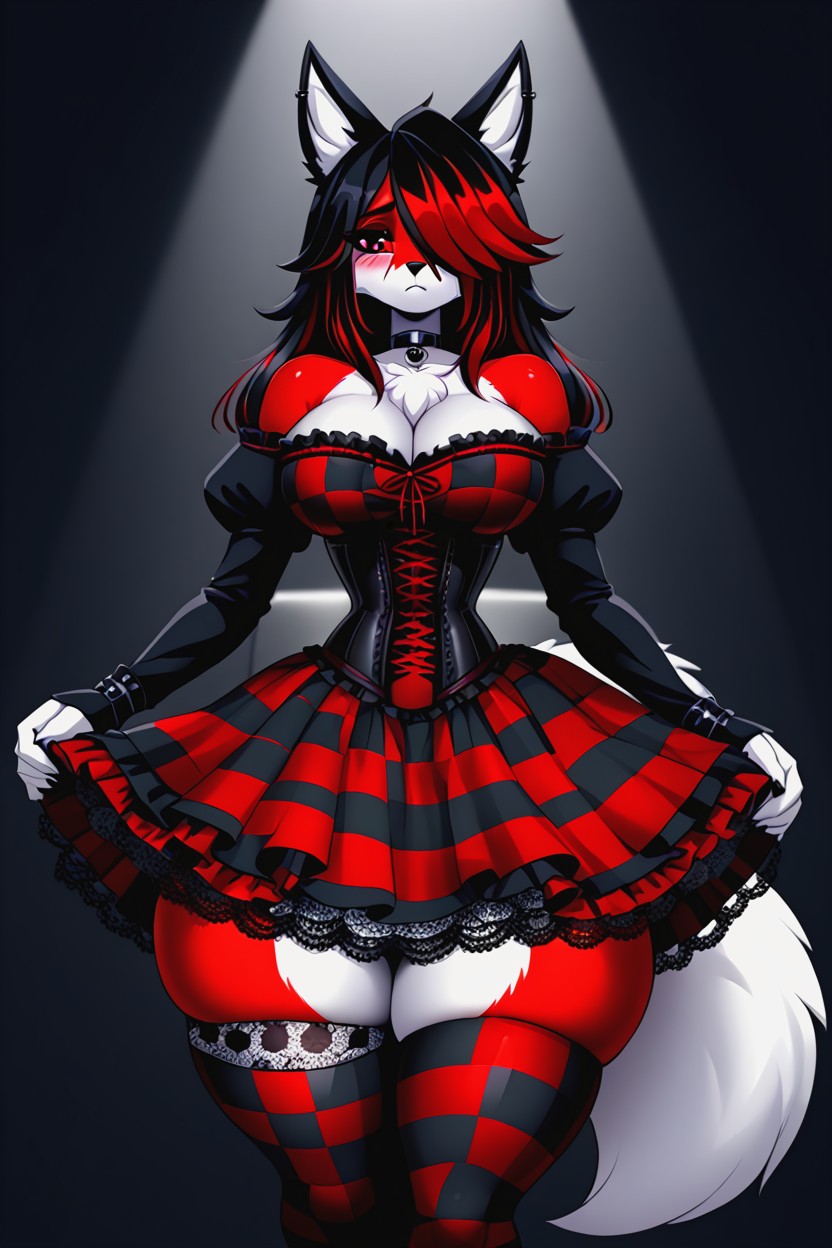 Long Eyelashes, Leaning Back, Large Eyes Furry AI Porn