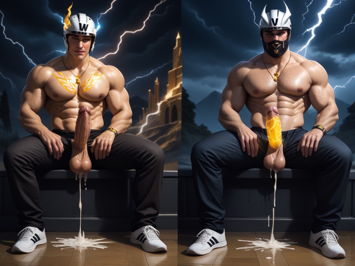 Messy Hair, Four World Jr Hockey Players As Gods Of Thunder, Boyish Charm AI Gay Porn