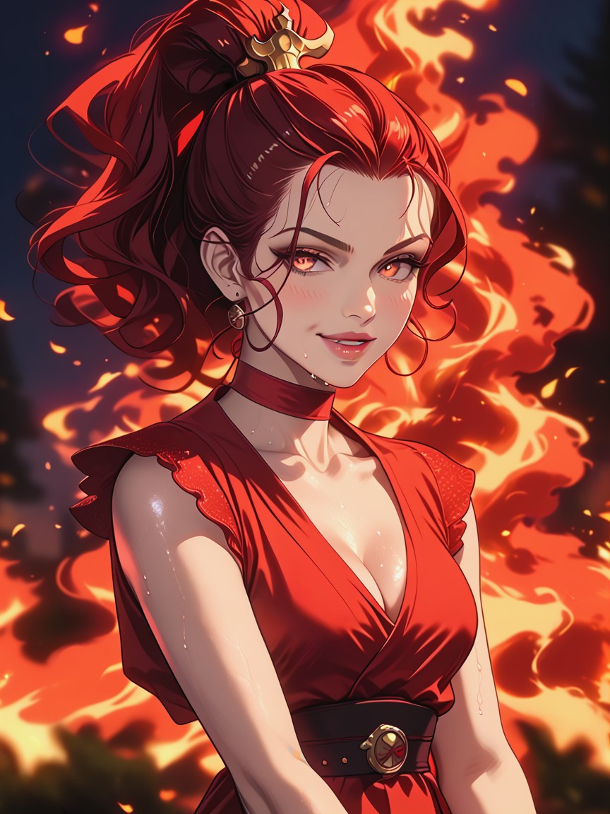 No Fabrics On Dress, Fire Bender, Ultra Detailed Hentai AI Porn